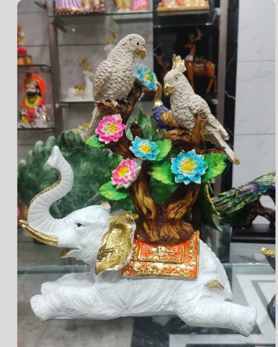 Birds Elephant Showpiece--13 inch 