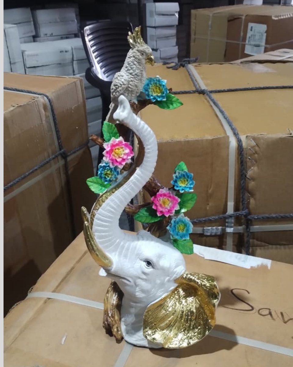 Floral Elephant Showpiece--15 inch