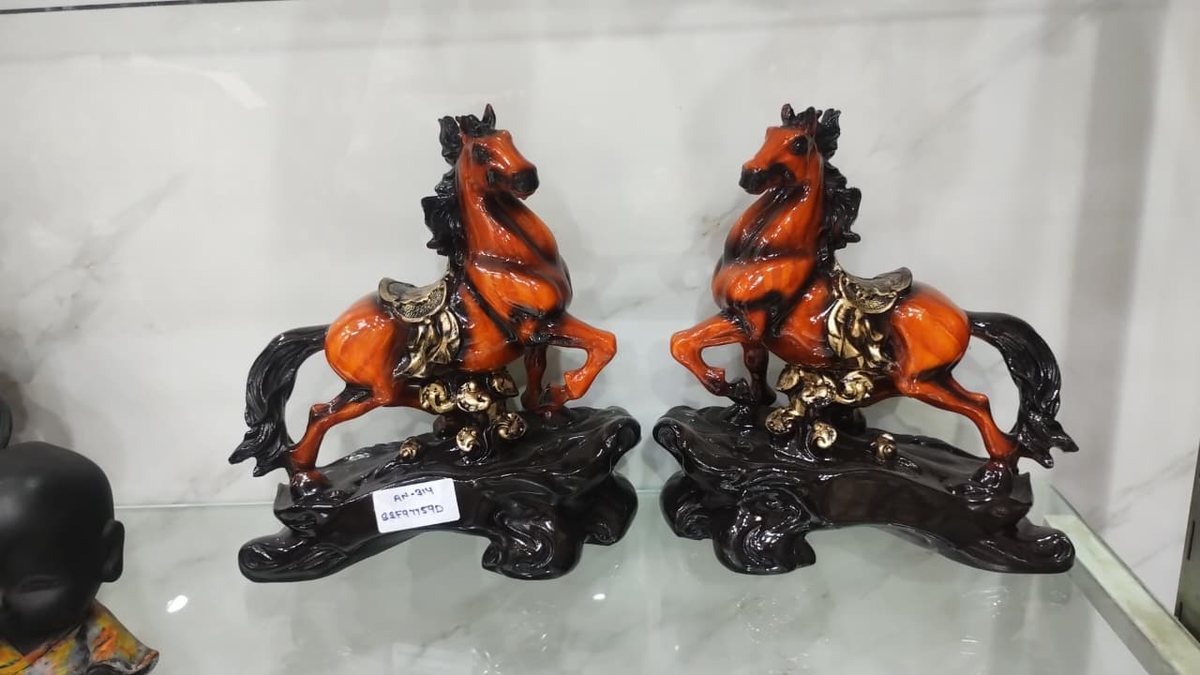Royal Running Horse Pair Showpiece--13 inch 