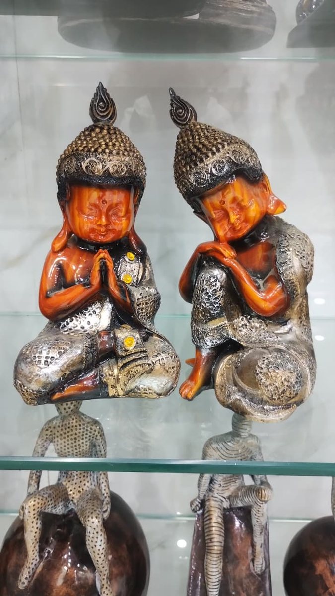 Praying Monk Pair Showpiece--12 inch 