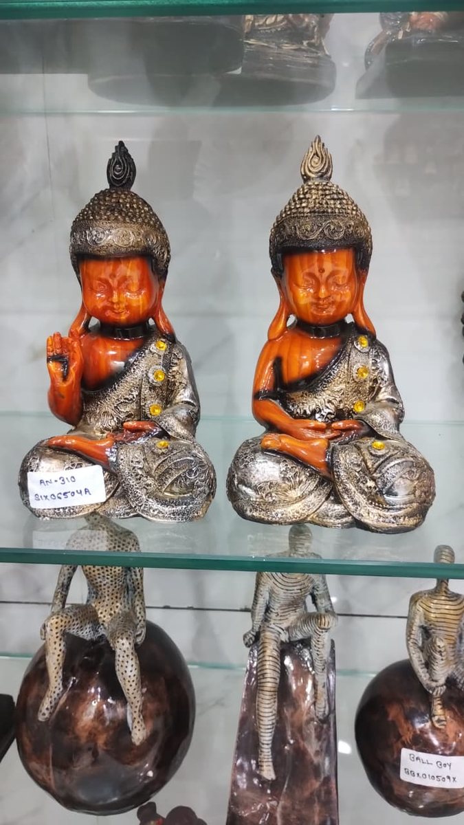 Meditating Monk Pair Showpiece--12 inch 