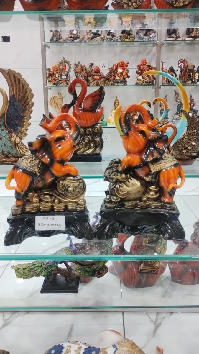 Decorative Elephant Pair Showpiece-12 inch 