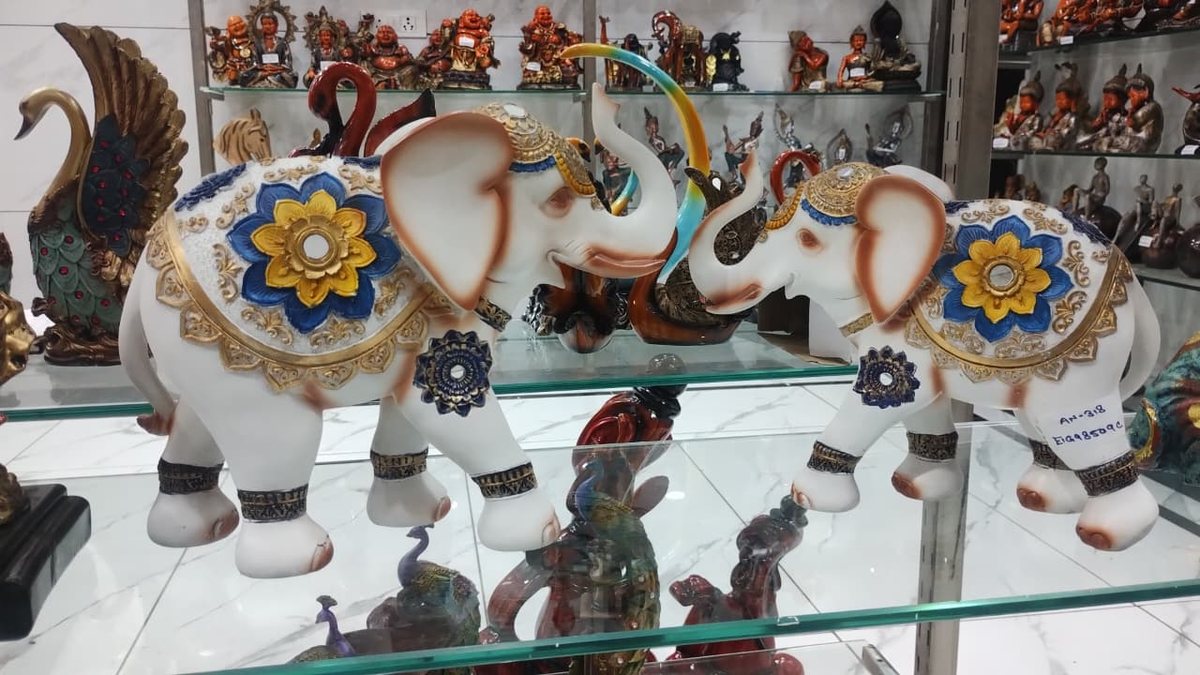 Royal White Elephant Pair--13/ 17 inch 