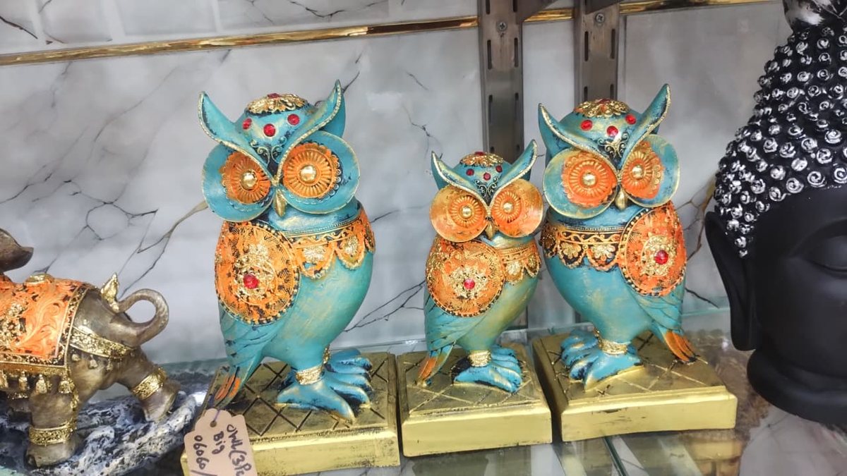 Royal Owl Showpiece Set--8/10/12 inch-- 3 piece set