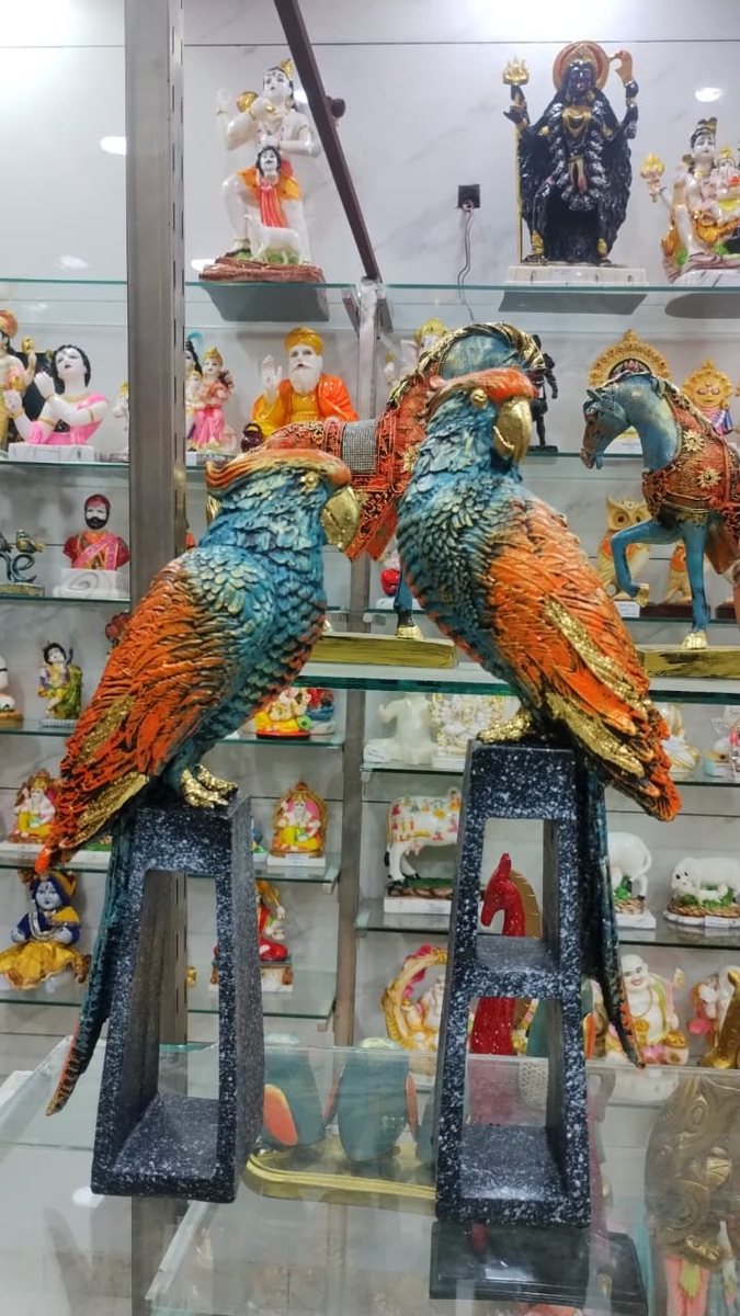 Decorative Parrot Pair Showpiece--14/16 inch 