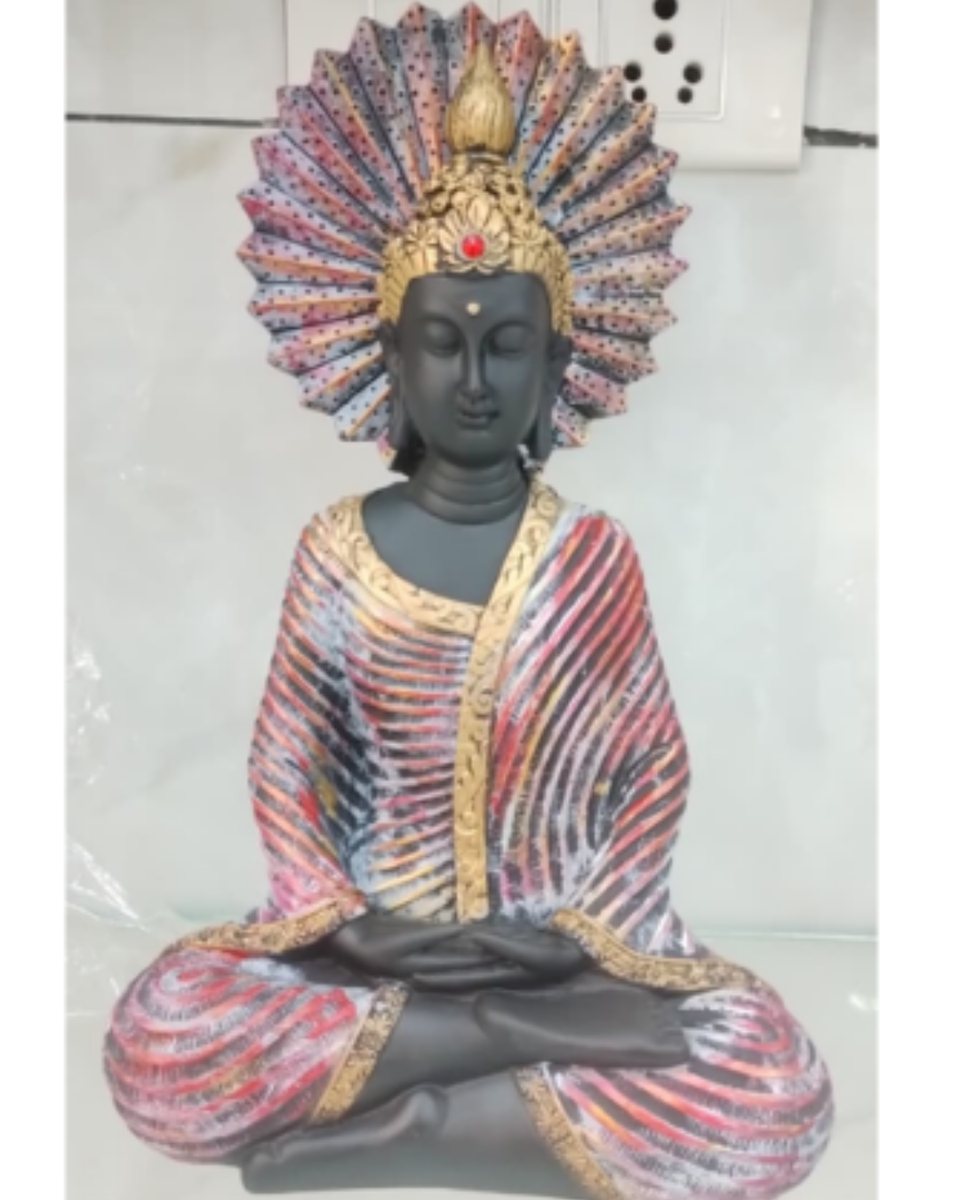 Black Buddha Fan--12 inch 