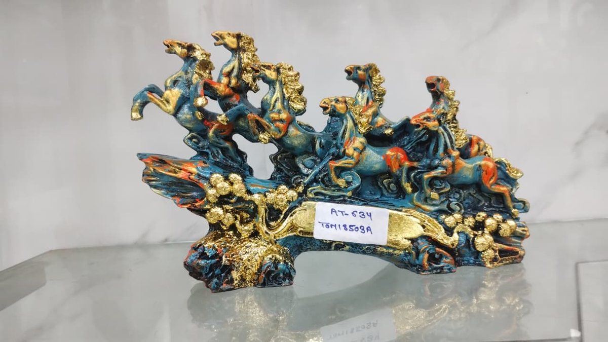 Royal Seven Horses Showpiece-12 inch 