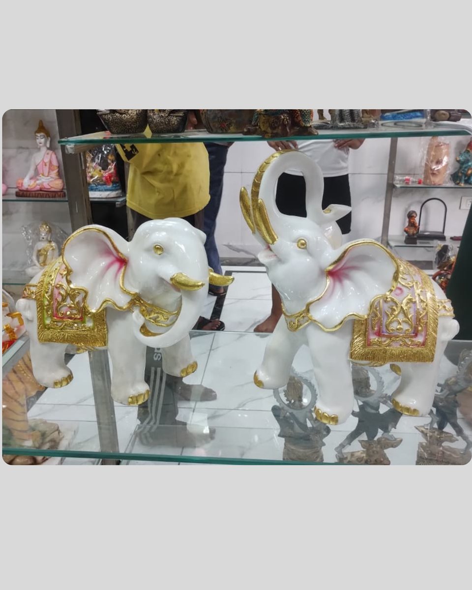 Elephant Pair Showpiece--10/14 INCH 