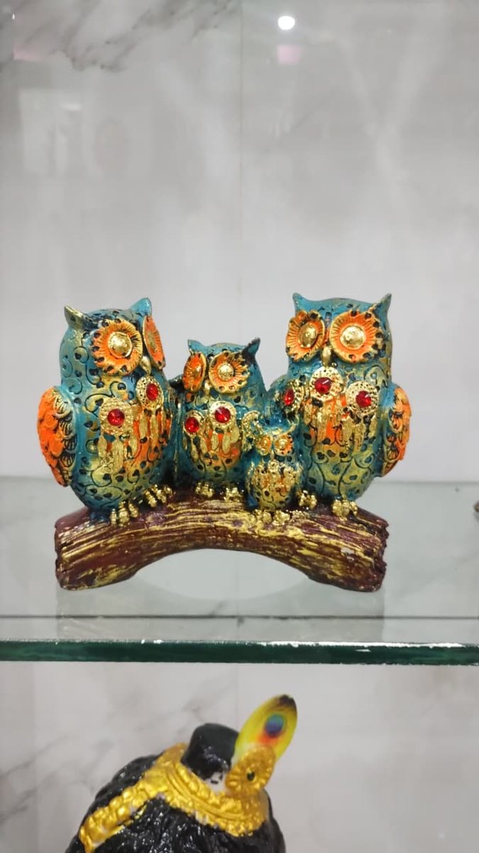 Owl Family Tree Showpiece--10 inch