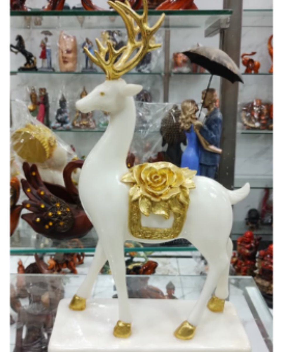 white marble deer showpiece--4.5/10/16 inch 