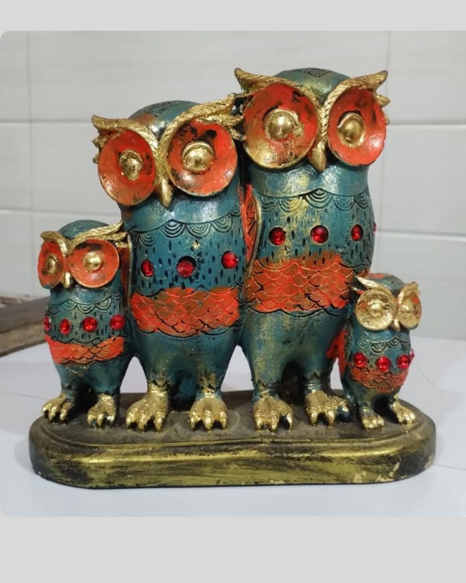 Owl Family Showpiece--3.5/8/9 inch 