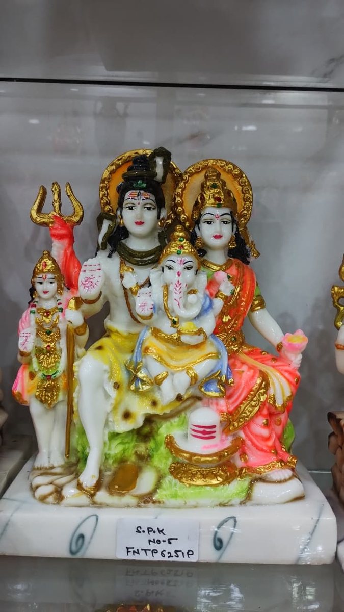 MARBLE SHIV FAMILY - 15 INCHES