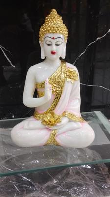 MARBLE BUDDHA IDOL - 12 INCHES