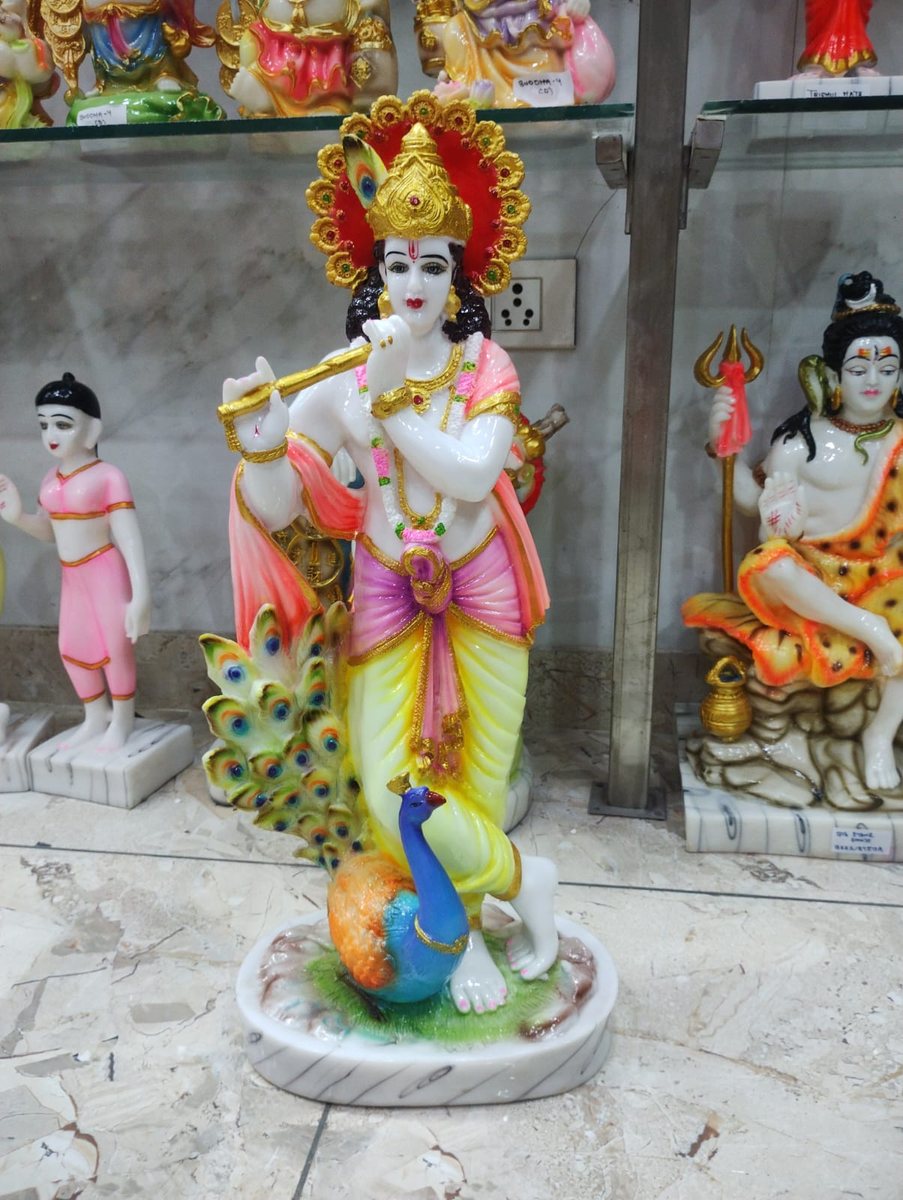 BIG PEACOCK KRISHNA - 24 INCHES