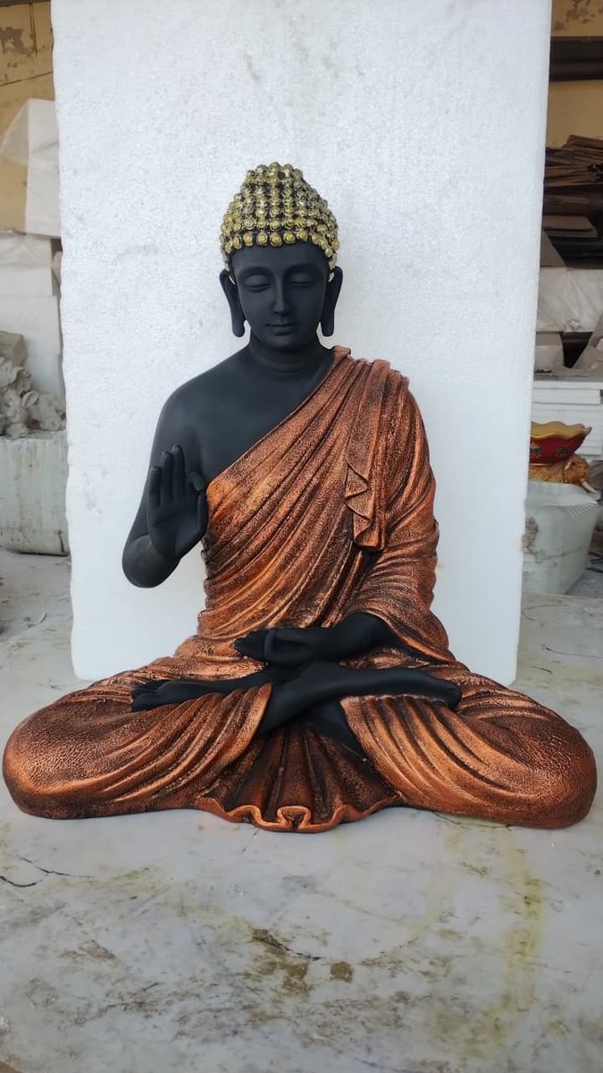 Copper Shade Buddha Showpiece--15 inch 