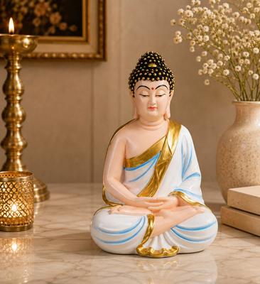 White & Sky Blue Small Buddha