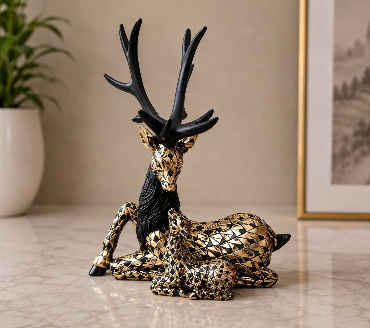 Deer with Mom Showpiece