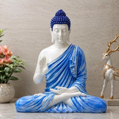 Sky Blue & White Buddha Showpiece