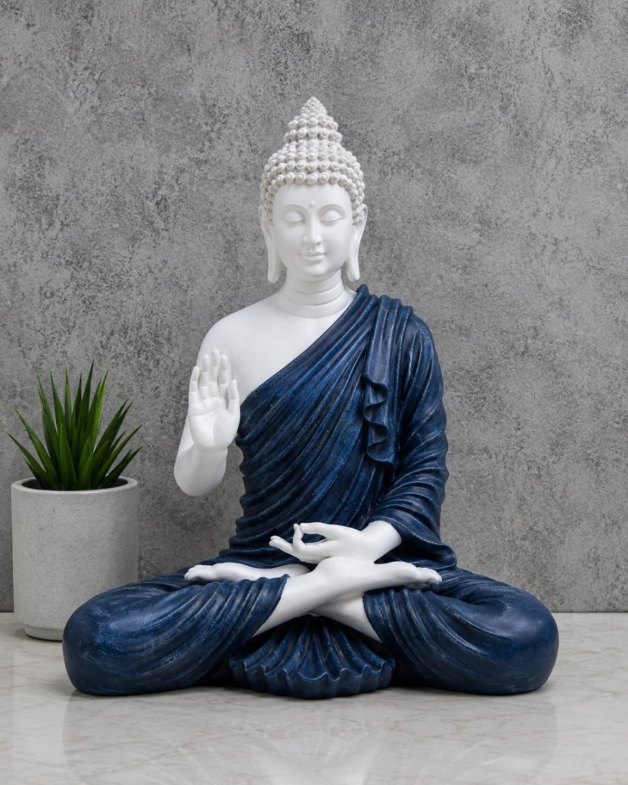 Blue & White Buddha Showpiece