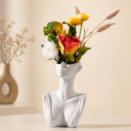 Abstract Face Flower Vase