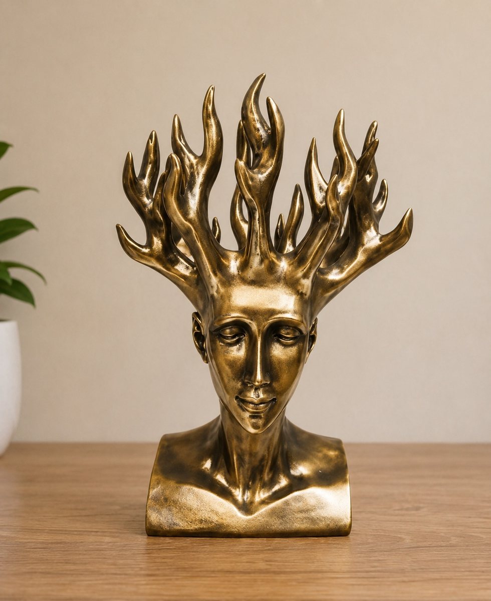 Eternal Flame Head Sculpture