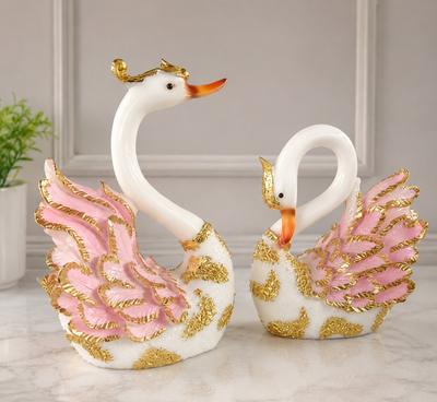 Pink wings Swan Showpiece