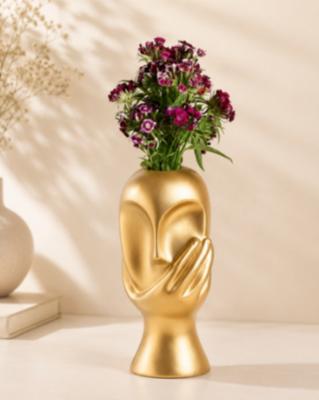 Golden Face Flower Vase