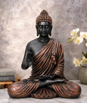 Black & Copper Buddha Showpiece